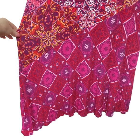 Soft Surroundings | Petite Mixed Media Half Sleeve Stretch Maxi Ankle Dress - Picture 6 of 8